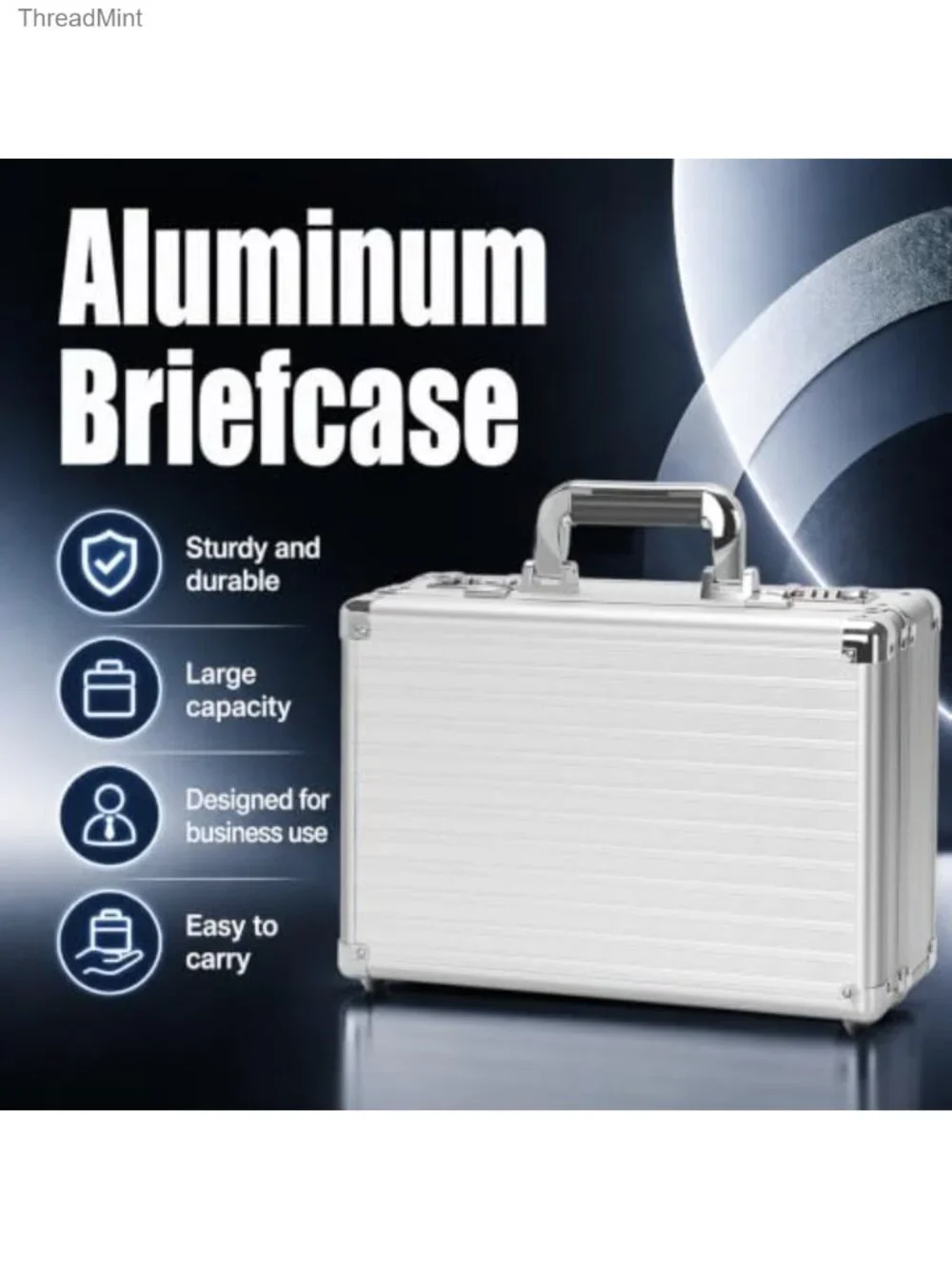 Aluminum Lockable Briefcase File Organizer Case